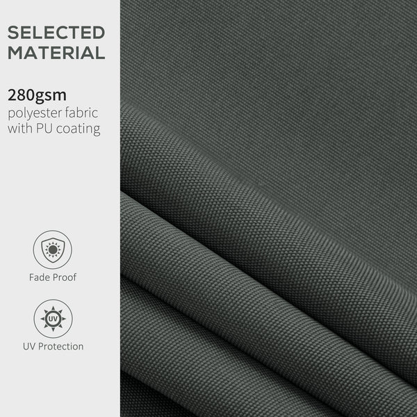 10' x 8' Retractable Awning Fabric Replacement Outdoor Sunshade Canopy Awning Cover, UV Protection, Grey