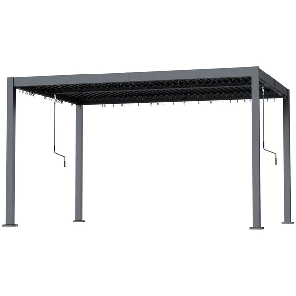 10' x 12' Louvered Pergola with Adjustable Metal Roof and Aluminum Frame, Outdoor Pergola Hardtop Gazebo with Drainage System, Water and UV Proof for Deck Backyard Patio