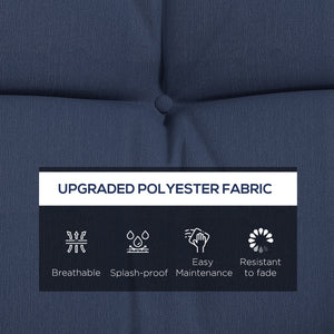 Outsunny 59" Tufted Bench Cushions & Throw Pillows, 4 Piece Swing Cushion Set, Indoor/Outdoor Replacement Bench Seat Pad, Back Cushion & 2 Pillows for Outdoor Furniture, Navy Blue