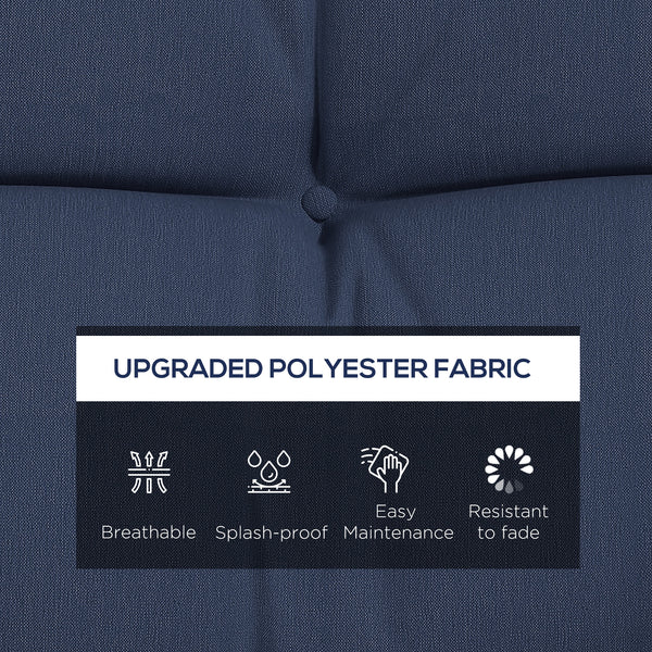 4-Piece Patio Chair Cushions Pillows with Back and Pillows, Seat Replacement Patio Cushions Set with Ties for Indoor Outdoor Garden Furniture, WITHOUT SWING, Navy Blue