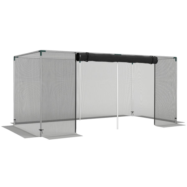 8' x 4' Crop Cage, Plant Protection Tent with Zippered Door and Galvanized Steel Frame, Fruit Cage Netting Cover for Garden, Yard, Lawn, Black