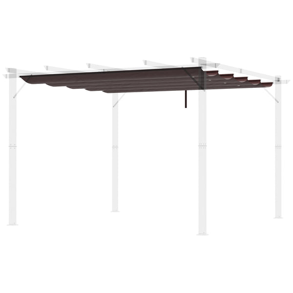 Retractable Replacement Pergola Canopy for 10' x 10' Pergola, Pergola Cover Replacement, Coffee