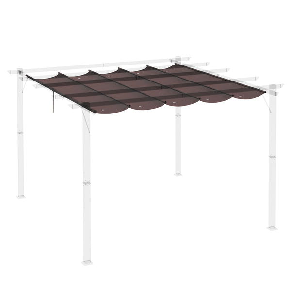 Retractable Replacement Pergola Canopy for 10' x 10' Pergola, Pergola Cover Replacement, Coffee