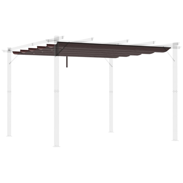 Retractable Replacement Pergola Canopy for 10' x 10' Pergola, Pergola Cover Replacement, Coffee