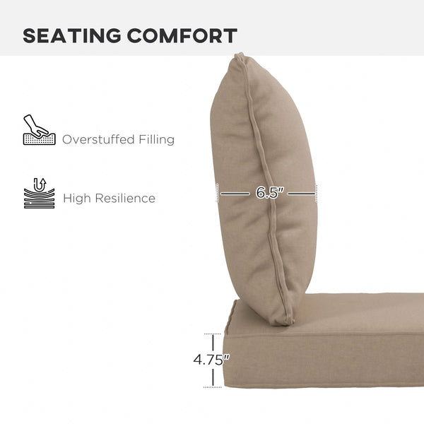 Ensemble de 4 coussins de rechange pour chaise de patio avec dossier, beige