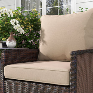 4-Piece Patio Chair Cushions Pillows with Backrest, Seat Replacement Patio Cushions Set for Indoor Outdoor Garden Furniture, Beige