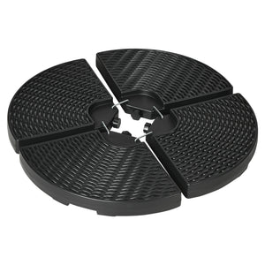 4PCs Parasol Bases, Patio Umbrella Weights for Parasol, Wicker Effect HDPE Water and Sand Filled Garden Umbrella Base with Built-in Handles, Black