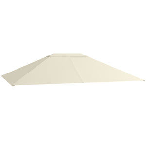 10' x 13' Gazebo Canopy Replacement, Outdoor Gazebo Cover Top Roof Replacement with Vents and Drain Holes, (TOP COVER ONLY), Cream White