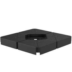 Umbrella Weights for Cantilever Parasols, Set of 4 Heavy Duty Parasol Base Weights, 64kg Sand or 55kg Water Filled, Black