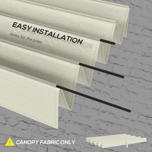 Retractable Pergola Canopy, Sun Shade Cover, UV30+ Protected Replacement Canopy Fabric for 9.8' x 7.1' Pergola, Cream White