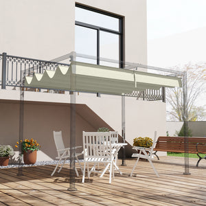 Retractable Pergola Canopy, Sun Shade Cover, UV30+ Protected Replacement Canopy Fabric for 9.8' x 7.1' Pergola, Cream White