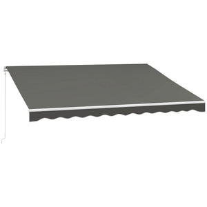 13' x 10' Electric Awning, Retractable Awning Sun Shade Shelter with Remote Controller, Manual Crank Handle and Aluminum Frame, for Deck, Balcony, Yard, Light Grey