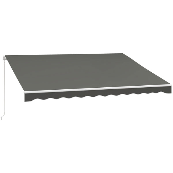 13' x 10' Electric Awning, Retractable Awning Sun Shade Shelter with Remote Controller, Manual Crank Handle and Aluminum Frame, for Deck, Balcony, Yard, Light Grey