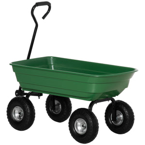 Steel Garden Cart with Handle and 10" Pneumatic Tires, Utility Wagon Cart for Garden, Patio, Lawn, 551 lbs Capacity