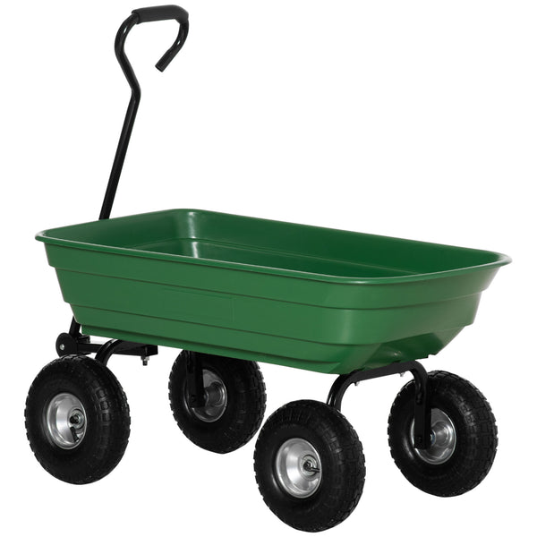 Steel Garden Cart with Handle and 10" Pneumatic Tires, Utility Wagon Cart for Garden, Patio, Lawn, 551 lbs Capacity
