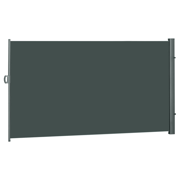 118" x 79" Retractable Side Awning Patio Outdoor Folding Privacy Screen with Resistance to UV Rays & Wind, Grey