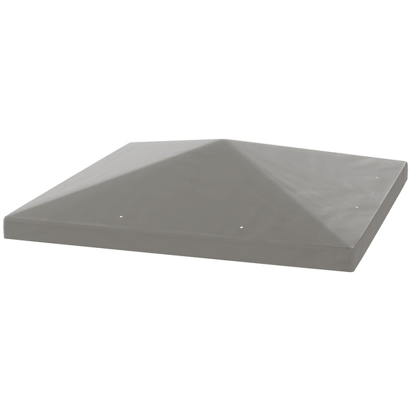 3 x 3(m) Gazebo Canopy Replacement Cover, Garden Gazebo Roof Replacement with Drain Holes, Water Resistant PVC Coating, 370g/㎡, UPF30+, TOP COVER ONLY, Grey