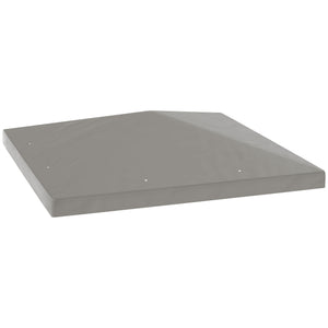3 x 3(m) Gazebo Canopy Replacement Cover, Garden Gazebo Roof Replacement with Drain Holes, Water Resistant PVC Coating, 370g/㎡, UPF30+, TOP COVER ONLY, Grey