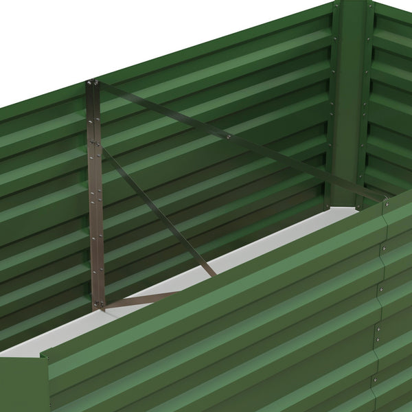 Raised Beds for Garden, Galvanised Steel Outdoor Planters with Multi-reinforced Rods for Vegetables, Plants, Flowers and Herbs, 180 x 90 x 59 cm, Green