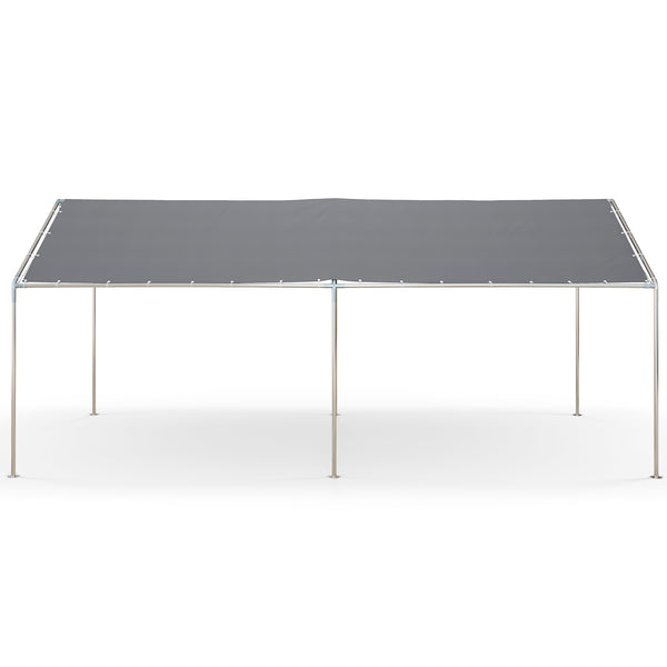 10' x 20' Carport Heavy Duty Galvanized Car Canopy with Included Anchor Kit, 3 Reinforced Steel Cables, Grey