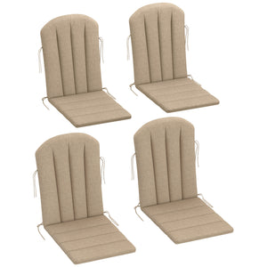 Adirondack Chair Cushion Set of 4, Outdoor Chair Cushions, High Back Patio Chair Cushions with Ties, Non-Slip Replacement Seat Cushion for Patio Furniture, Beige