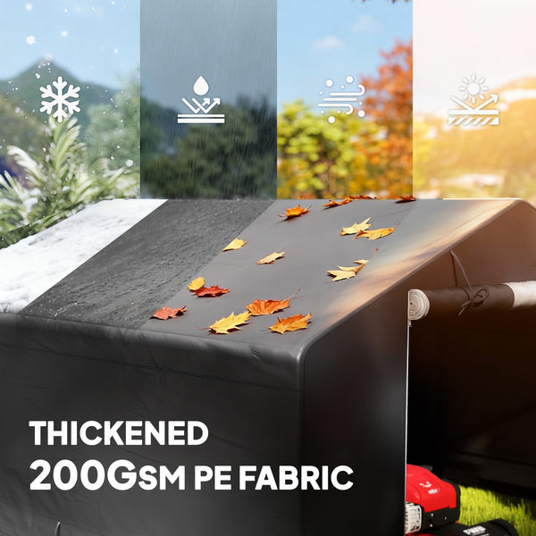 10' x 10' Portable Shed, Waterproof Bike Tent with Roll-up Zipper Door, Reinforced Galvanised Metal Frame, Outdoor Storage Shed for Bike Motorcycle Garden Tool, Dark Grey