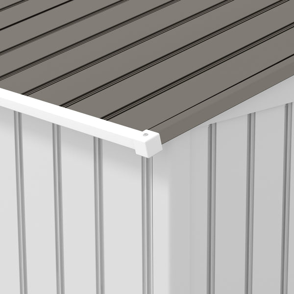 9' x 6' Garden Storage Shed with Foundation Kit, Metal Tool Storage House with Double Doors for Outdoor Patio Yard, Silver