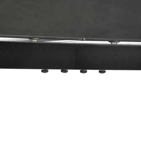 Rectangular Outdoor Dining Table for 8 People with Tempered Glass Top and Aluminum Frame, Black 70.9" x 31.5" x 28.3"