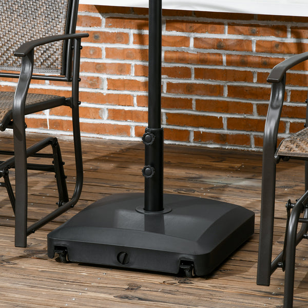 Patio Umbrella Base with Wheels, 66 lb Heavy Duty Filled Umbrella Stand, Market Umbrella Base Holder for Outdoor, Garden, Backyard, Black