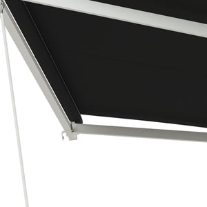 10' x 8' Electric Awning, Retractable Awning Sun Shade Shelter with Remote Controller, Manual Crank Handle and Aluminum Frame, for Deck, Balcony, Yard, Black