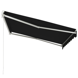 10' x 8' Electric Awning, Retractable Awning Sun Shade Shelter with Remote Controller, Manual Crank Handle and Aluminum Frame, for Deck, Balcony, Yard, Black