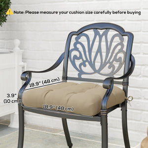 4-Piece Patio Chair Cushions Pillows, 19" x 19" x 4" Patio Cushions Set with Ties for Indoor Outdoor Garden Furniture