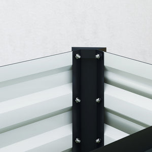 Galvanized Raised Garden Bed, 8 x 1.3 x 1.5ft Rectangular Planter Box, Reinforced Outdoor Raised Bed with Open Bottom for Vegetables, Flowers, Herbs, Dark Grey