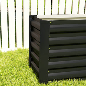 Galvanized Raised Garden Bed, 8 x 1.3 x 1.5ft Rectangular Planter Box, Reinforced Outdoor Raised Bed with Open Bottom for Vegetables, Flowers, Herbs, Dark Grey