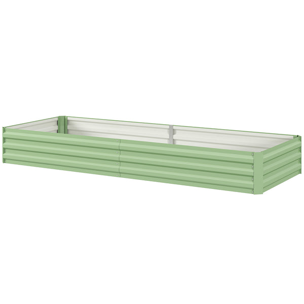 8x3x1FT Galvanized Raised Garden Bed, Outdoor Metal Gardening Planter Box for Growing Vegetables, Flowers, Herbs, Succulents, Light Green