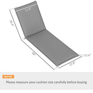 Outdoor Lounge Chair Cushion Set of 2, UPF50+ 200gsm Fabric and 25D High-Density Foam, Foldable Patio Chaise Lounge Cushion Set, Fade Resistant for Lawn Pool, 76" x 23", Gray
