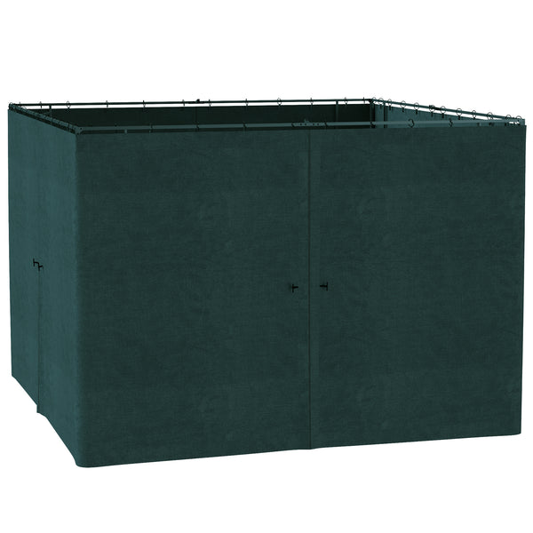 10' x 10' Universal Gazebo Sidewall Set with 4 Panels, Hooks/C-Rings Included for Pergolas & Cabanas, Slate Grey
