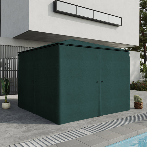 10' x 10' Universal Gazebo Sidewall Set with 4 Panels, Hooks/C-Rings Included for Pergolas & Cabanas, Slate Grey