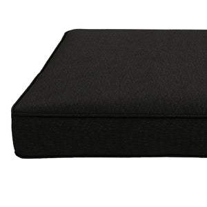 Set of 4 Outdoor Seat Cushions with Ties, Water Repellent Seat Pads for Garden Patio Kitchen Office Chairs, Black