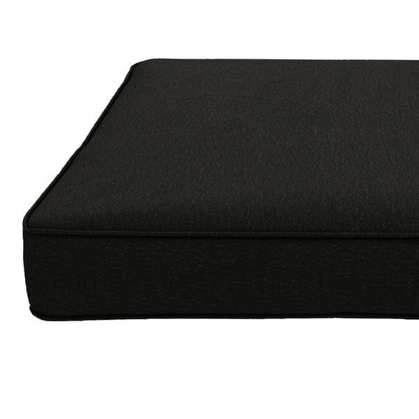 Set of 4 Outdoor Seat Cushions with Ties, Water Repellent Seat Pads for Garden Patio Kitchen Office Chairs, Black
