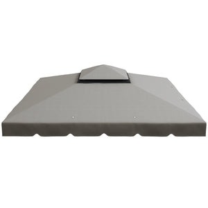 10' x 10' Gazebo Replacement Canopy, Gazebo Top Cover with Double Vented Roof for Outsunny 9.7' x 9.7' Frame for Garden Patio Outdoor (TOP ONLY), Light Gray