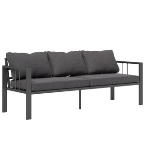 Aluminum Outdoor Sofa, 3-Seater Patio Couch, Patio Furniture Outdoor Couch with Cushions, Wide Seat, Armrests for Garden, Backyard, Balcony, Dark Grey
