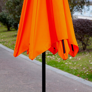 8.5FT Patio Umbrella, Round Garden Parasol with 6 Ribs, Market Sunshade Tilt Canopy w/ Crank Handle for Outdoor, Orange