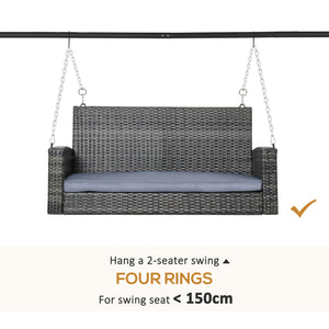 Metal Porch Swing Stand, Heavy Duty Swing Frame, Hanging Chair Stand Only, 240kg Weight Capacity for Garden, Patio, Lawn, Playground, Black