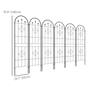 6 Pack Garden Trellis, 20" x 71" Plant Support Metal Trellis for Climbing Plants Flowers, Arrow Design