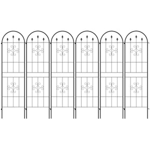6 Pack Garden Trellis, 20" x 71" Plant Support Metal Trellis for Climbing Plants Flowers, Arrow Design