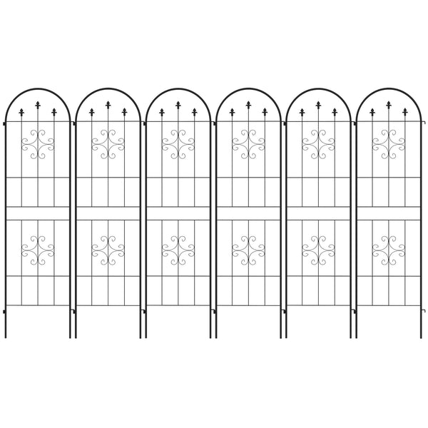 6 Pack Garden Trellis, 20" x 71" Plant Support Metal Trellis for Climbing Plants Flowers, Arrow Design