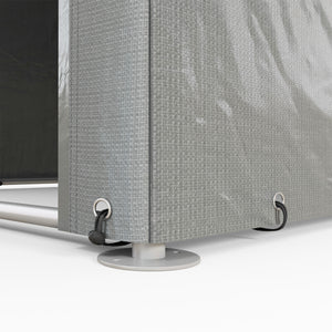 5.2 x 7.2 ft Portable Shed, Outdoor Storage Shed Bike Tent with Waterproof Cover, Galvanized Steel Frame & Roll-up Door for Bikes, Garden Tools, Motorcycles,, Light Grey